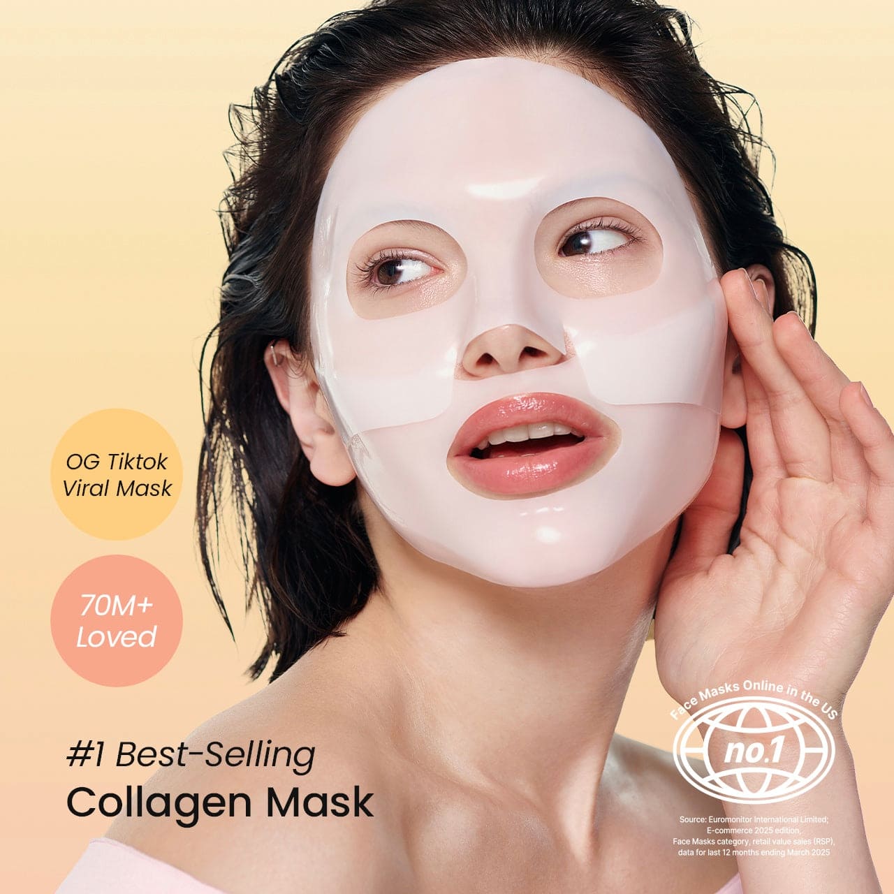 Bio Collagen Deep Hydration Hydrogel Face Mask with Hyaluronic Acid for Firm, Smooth & Radiant Looking Skin – Overnight Moisturizing Treatment (8 Masks EA)